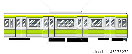通勤電車の車両のイラスト【山手線・列車・JR・ライトグリーン】 83578072