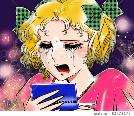 70年代少女漫画預金残高の少ない通帳を見て泣き叫ぶ金髪縦ロールのお嬢様 83578175