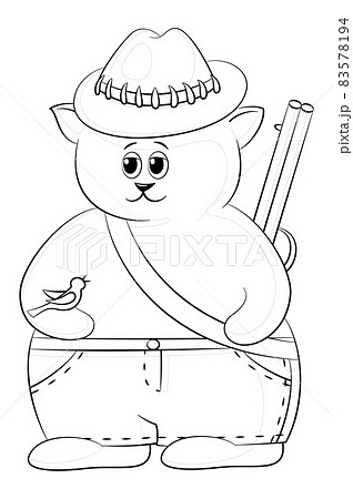 Cartoon Cat Hunter 83578194
