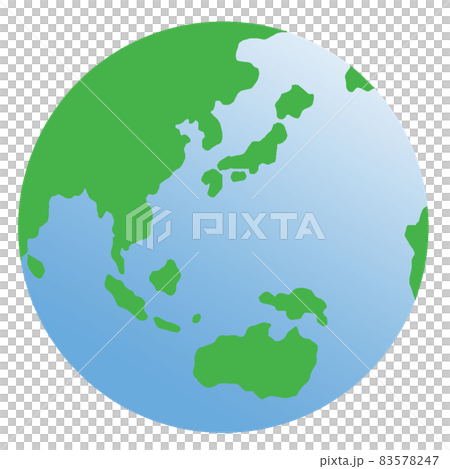 シンプルな地球のイラスト【大陸・海洋・地球儀・世界地図・宇宙】 83578247