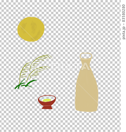 日本酒で月見酒 83580280