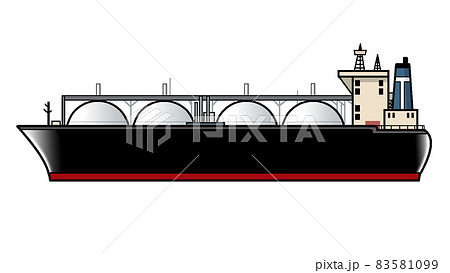 LNGタンカーのイラスト【液化天然ガス・輸送船・海洋・輸送・航海・運航】 83581099