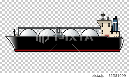 LNGタンカーのイラスト【液化天然ガス・輸送船・海洋・輸送・航海・運航】 83581099