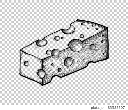 Ink sketch of cheese 83582307