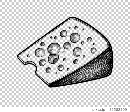 Ink sketch of swiss cheese block 83582309