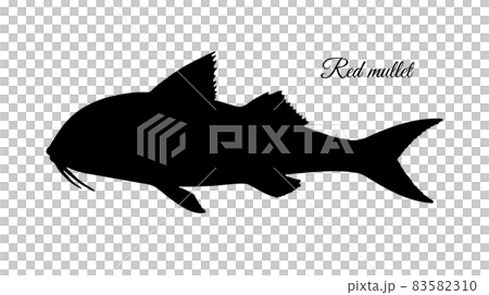 Silhouette of red mullet fish. 83582310