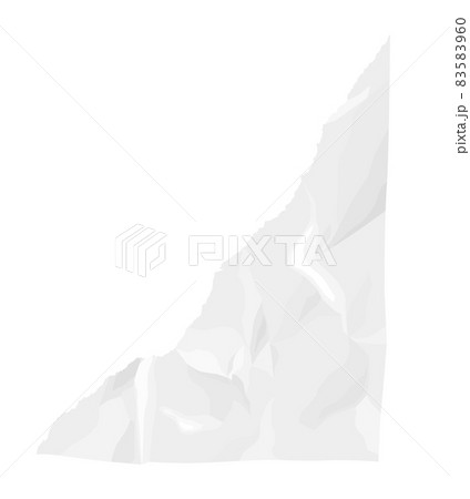Crumpled paper scrap. Ripped white page piece 83583960