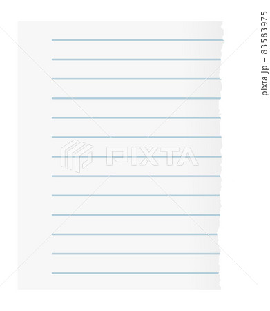 Lined paper sheet. Blank page ripped from notebook Lined paper sheet. Blank page ripped from notebook 83583975