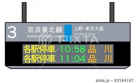 駅の電光掲示板 発車標 のイラスト素材