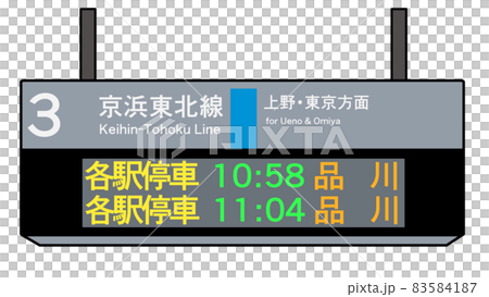 駅の電光掲示板 発車標 のイラスト素材