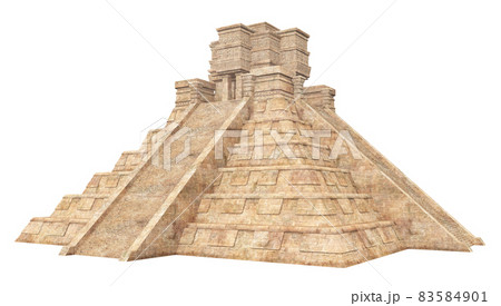 Mayan temple isolated on white background Mayan temple isolated on white background 83584901