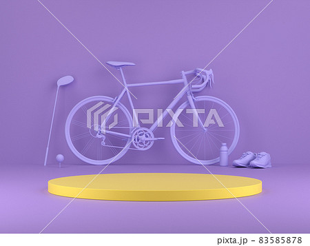 Podiums for product show with colorful of sport equipment.  83585878