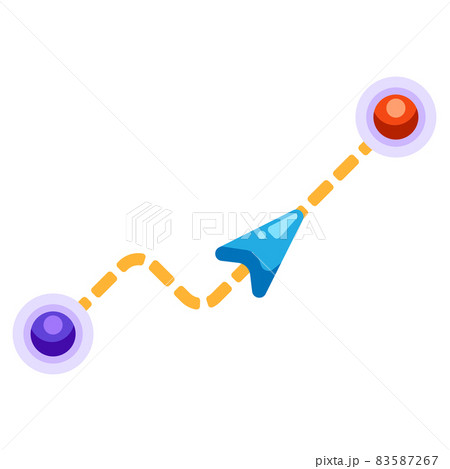 Background design with path between points. Illustration of travel or trip. Image for geography and cartography, travel and tourism. 83587267