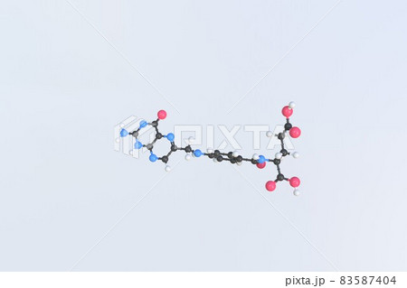 Vitamin m molecule, isolated molecular model. 3D rendering 83587404