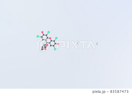 Eosin molecule, isolated molecular model. 3D rendering 83587473