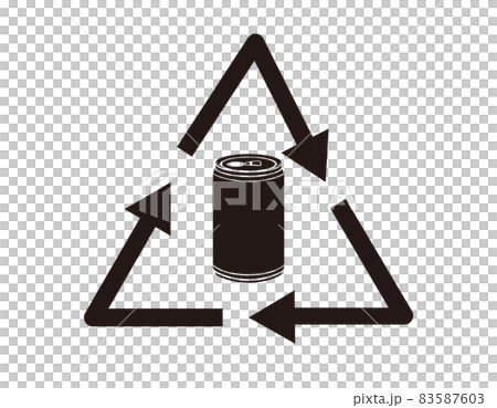 缶のリサイクルマーク　アルミ缶　ベクターイラスト 83587603