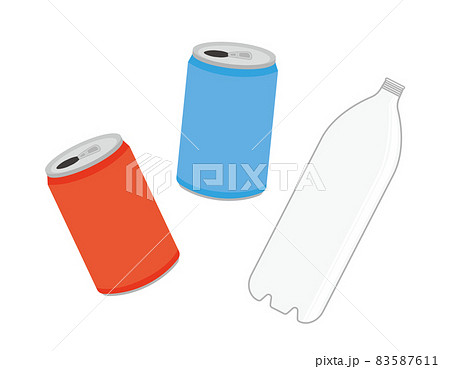 缶とペットボトル　リサイクル　ベクターイラスト 83587611