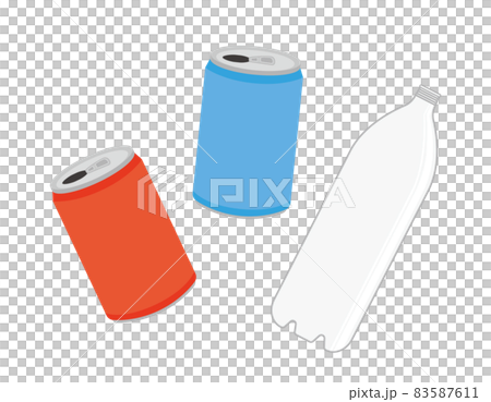 缶とペットボトル　リサイクル　ベクターイラスト 83587611