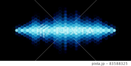 Audio or music shiny sound waveform with hexagonal filter 83588325