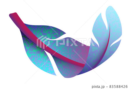 Curved feather from blue rooster tail. Vintage quill Curved feather from blue rooster tail. Vintage quill 83588426