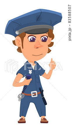 Police officer. Cute boy in uniform. Cartoon character 83588507