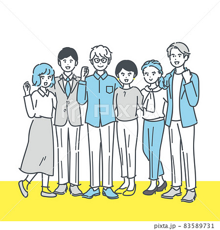 肩を組むビジネスパーソンのイラスト素材 83589731