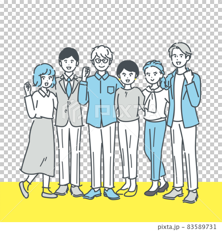 肩を組むビジネスパーソンのイラスト素材 83589731