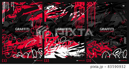 Abstract Dark Black And Red Graffiti Style A4 Poster Vector Illustration Art Template Abstract Dark Black And Red Graffiti Style A4 Poster Vector Illustration Art Template 83590932