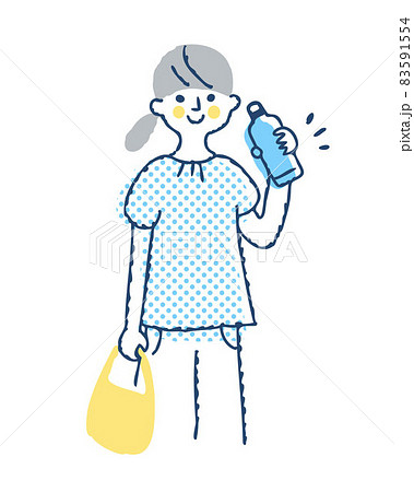 マイボトルを持っている若い女性 83591554