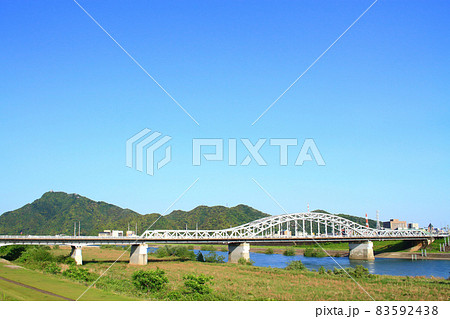 長良川と金華山、岐阜城の風景 長良川と金華山、岐阜城の風景 83592438