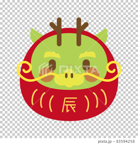 達磨の仮装をしている辰 年賀状素材 辰年のイラスト素材 [83594258