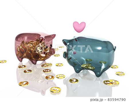 透明な豚の貯金箱 お金目当てのオスの恋愛 ポンド 横 透明な豚の貯金箱 お金目当てのオスの恋愛 ポンド 横 83594790