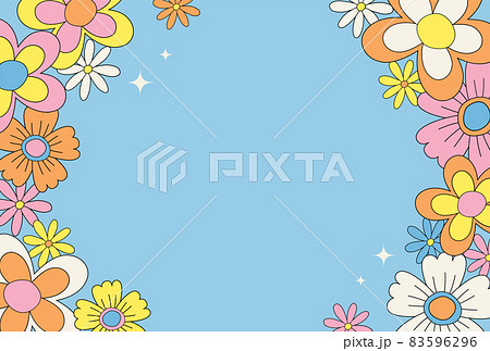 レトロな花のイラストの背景素材のイラスト素材 [83596296] - PIXTA