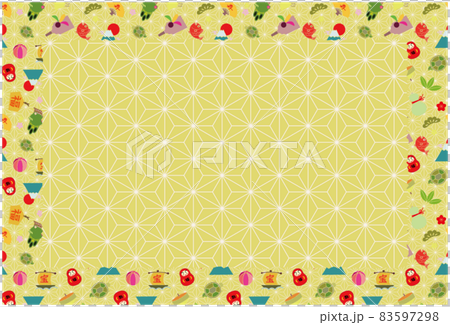 Lucky pattern pattern and hemp leaf pattern frame decoration Lucky pattern pattern and hemp leaf pattern frame decoration 83597298