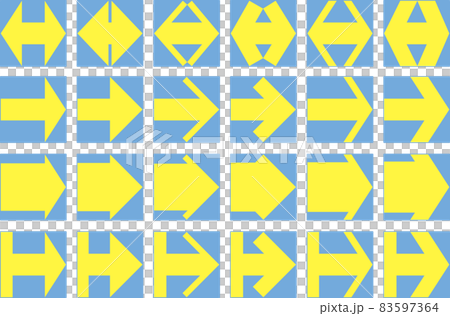 Arrow set that fits in a square_Blue and yellow pop color scheme 83597364