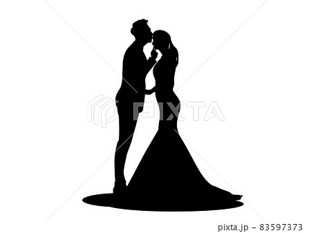 Graphics Image Silhouette Bride And Groom のイラスト素材