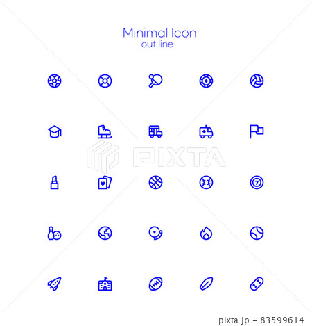 minimal outlne icon set for sports and school minimal outlne icon set for sports and school 83599614