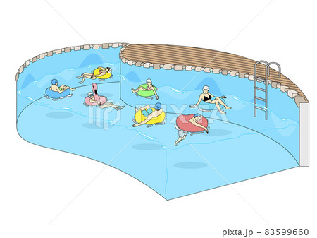 people enjoying waterpark, summer vacation 83599660