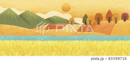 autumn landscape with glow 83599716