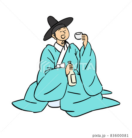 Seonbi, Korean scholar with Hanbok holding Gyeongju Beopju Seonbi, Korean scholar with Hanbok holding Gyeongju Beopju 83600081