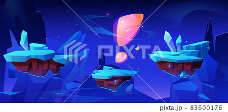 Floating islands, game background, level design 83600176