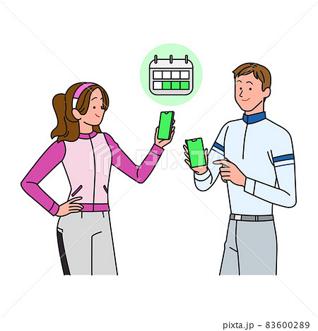 character using golf reservation and schedule management app, golf business concept 83600289