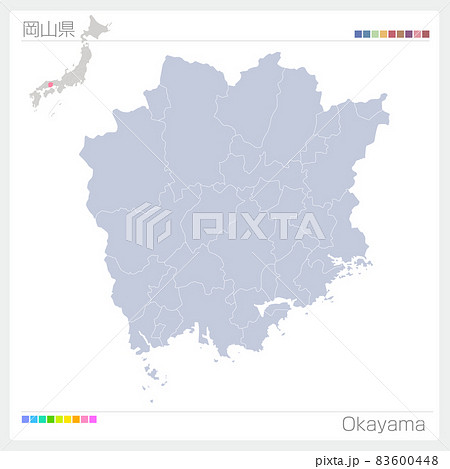 岡山県の地図・Okayama