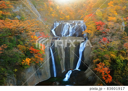 【茨城県】紅葉の袋田の滝 83601917