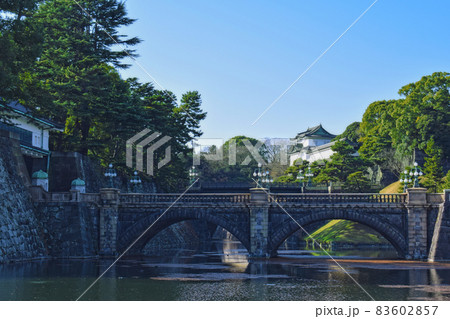 皇居外苑　二重橋と伏見櫓 83602857