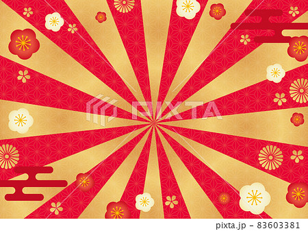 和柄集中線　背景イラスト 83603381
