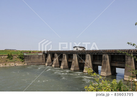 茨城県猿島郡五霞町の関宿水閘門 茨城県猿島郡五霞町の関宿水閘門 83603705