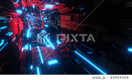 トンネル クラブイベント VJ アブストラクト サイバー空間 青 [別Verあり] 83604568