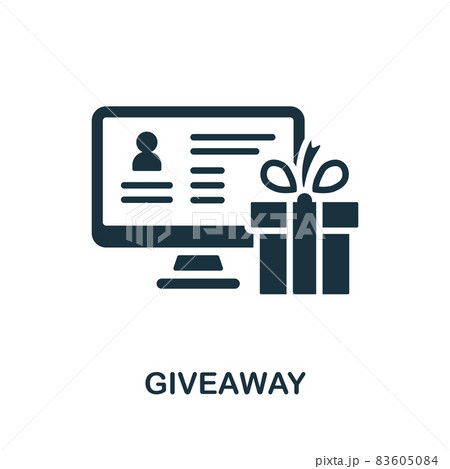 Giveaway icon. Monochrome sign from social media marketing collection. Creative Giveaway icon illustration for web design, infographics and more 83605084