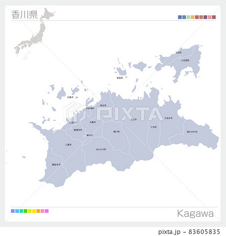 香川県の地図・kagawa・市町村名